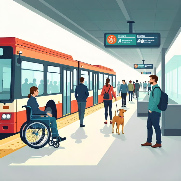 A man in a wheelchair patiently awaits a bus, highlighting the importance of accessibility in British Columbia.